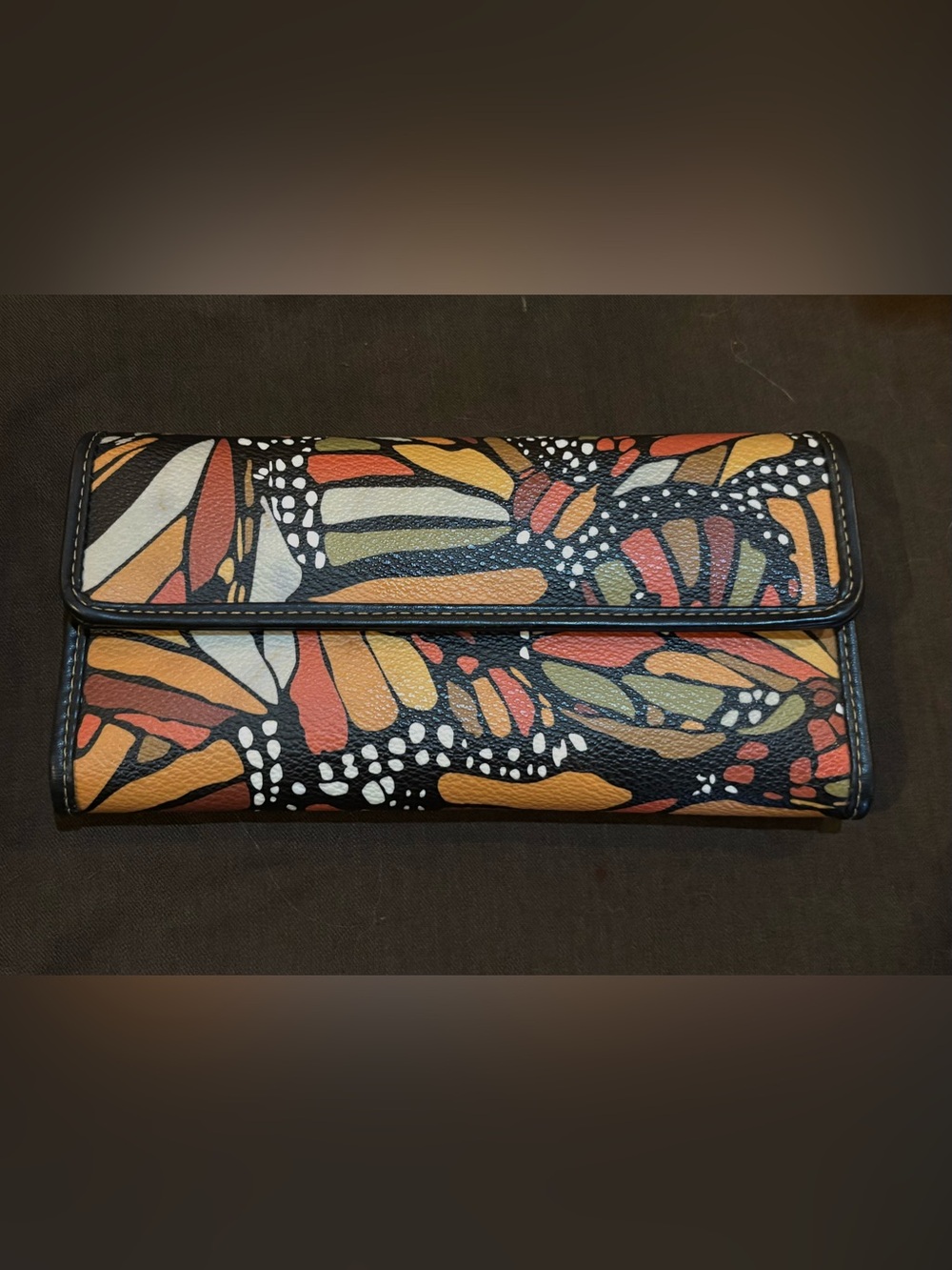 Pineda Covalin Butterfly Saffiano Leather Wallet